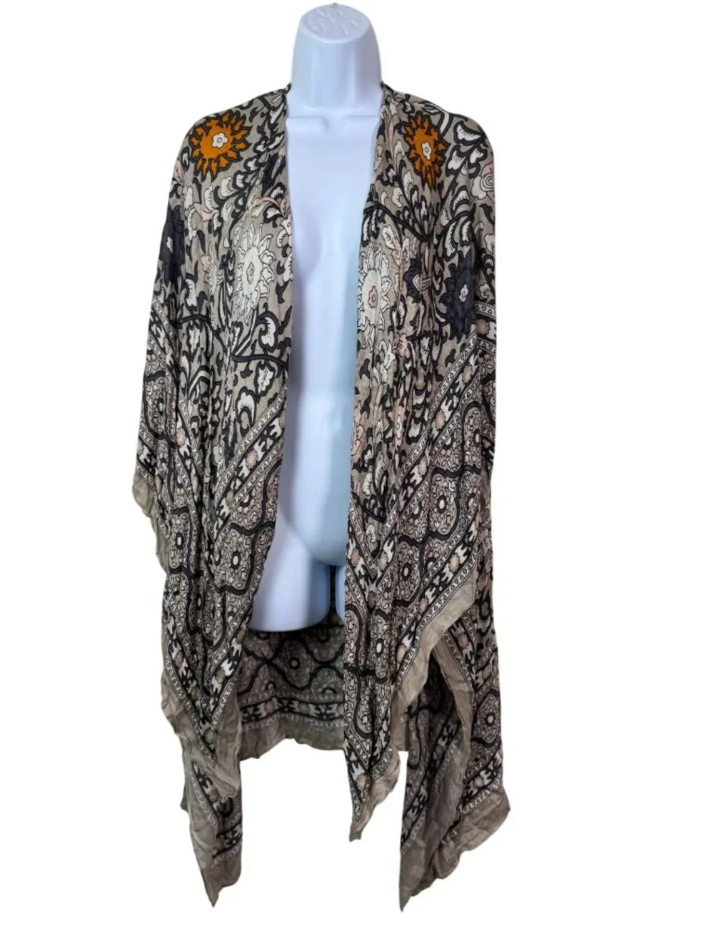 Free People Magic Dance Printed Kimono Open Front Floral Boho Lightweight OS